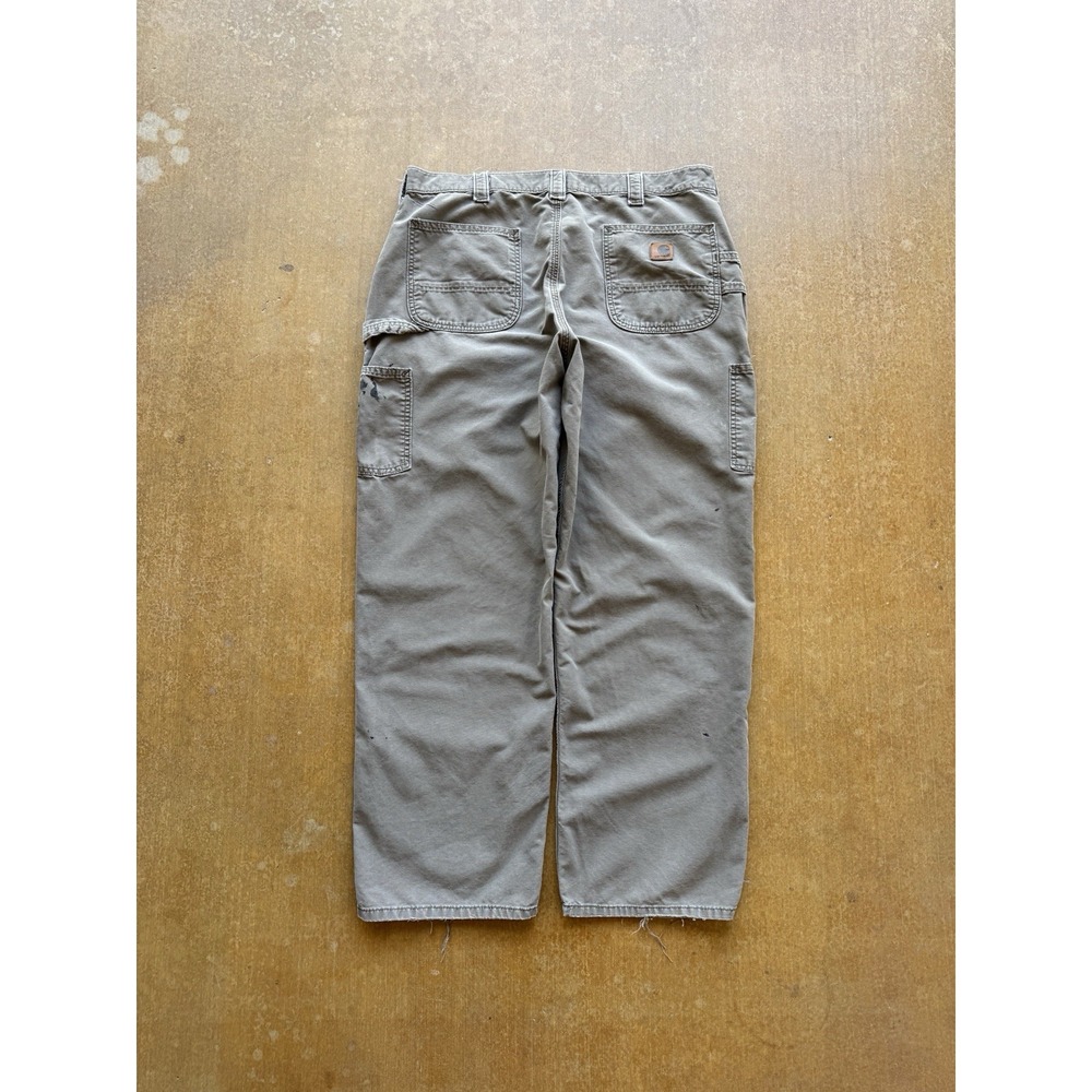 Carhartt Painters Faded Y2K Carpenter Work Pants Paint Splatter 35Wx30L Brown